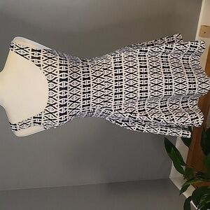 Divided Blue and White Pullover Scoop Neck Mini Tank Skater Dress - Size 6